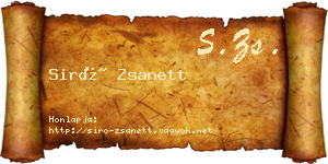 Siró Zsanett névjegykártya