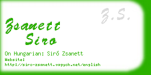 zsanett siro business card